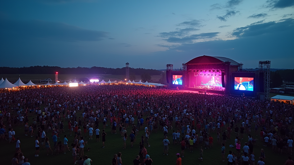 colorful crowd at a music festival